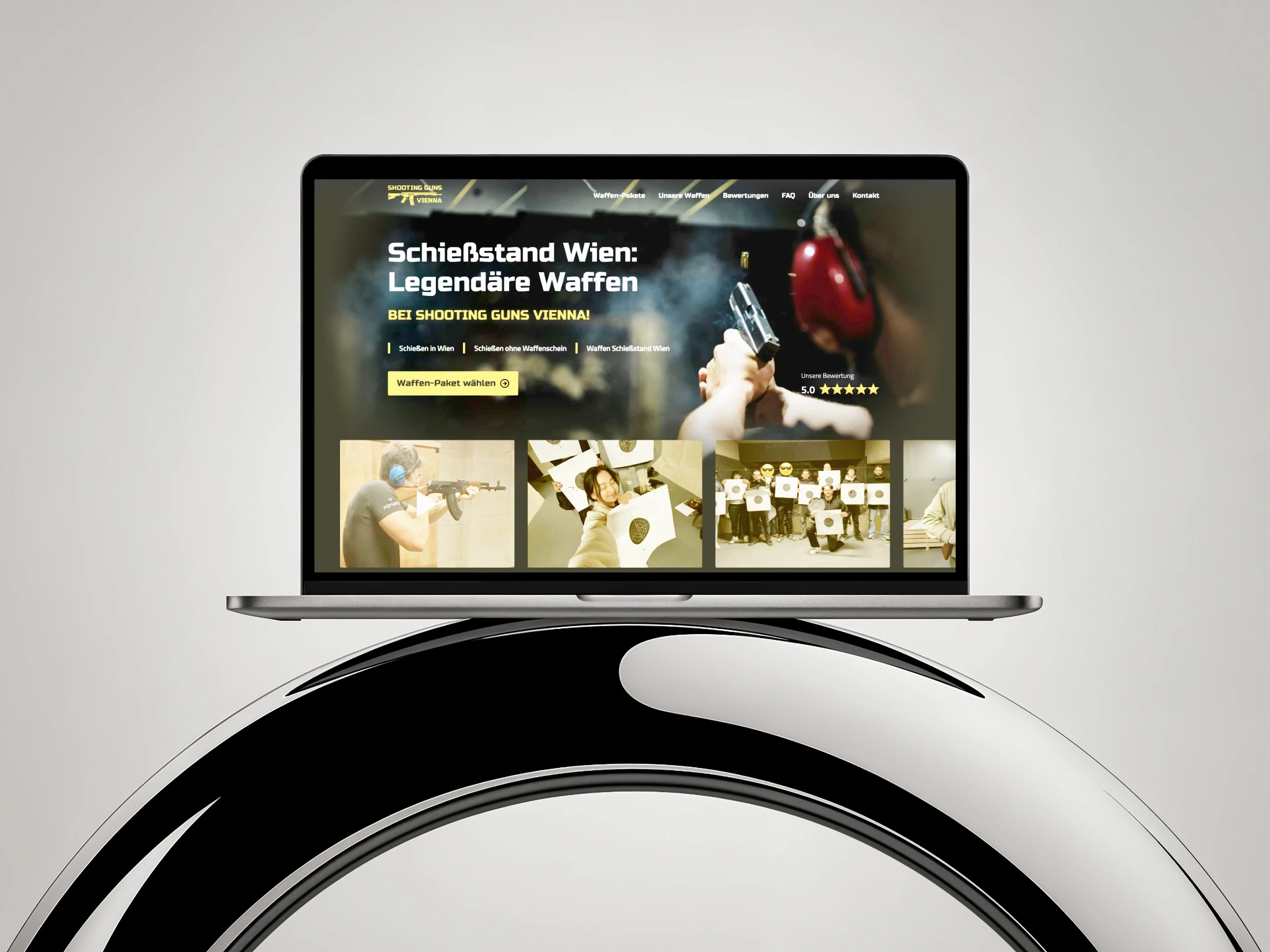 Website von Shooting Guns Vienna, gebaut von Studio Erlach