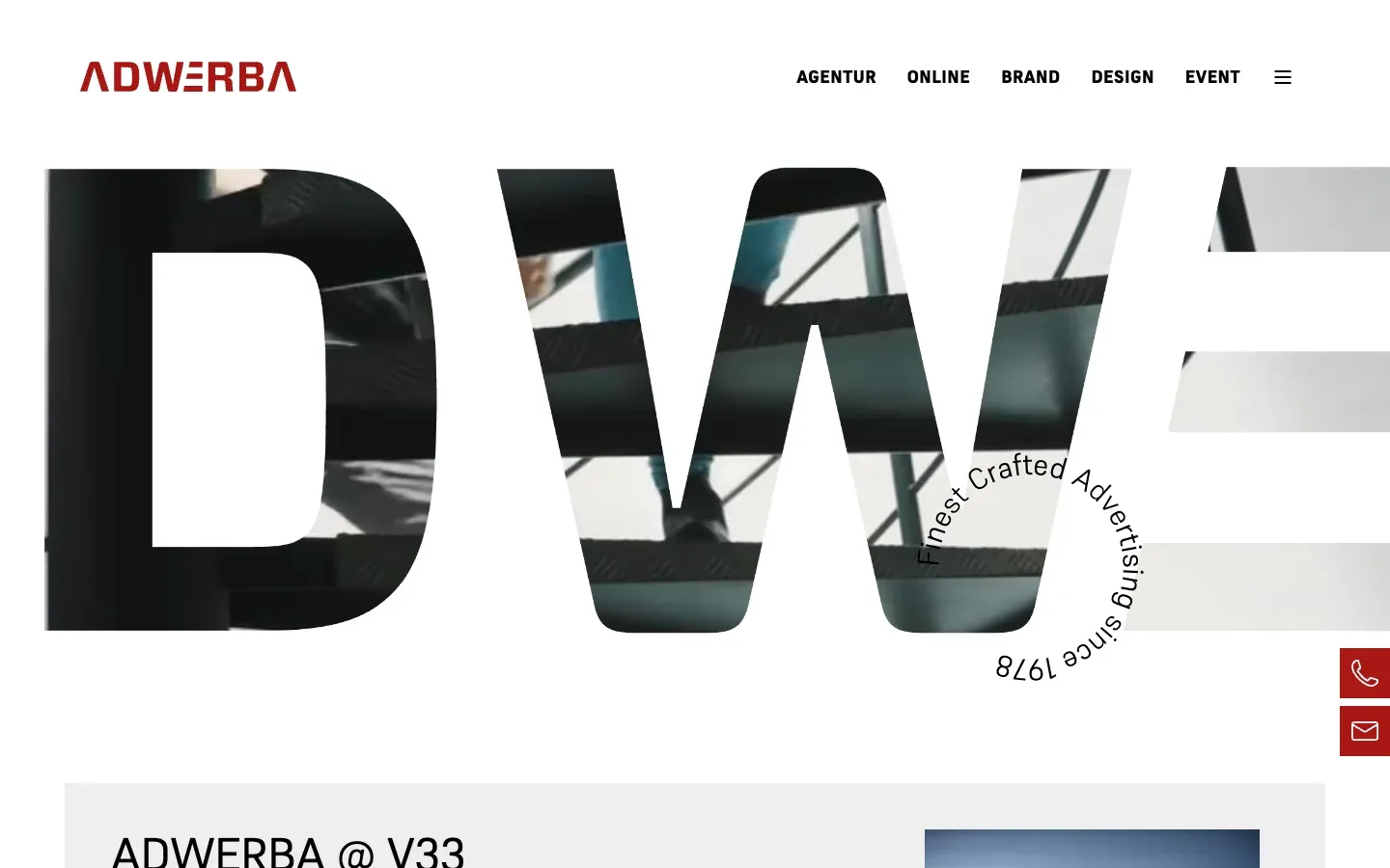 Die Startseite von ADWERBA (adwerba.at) am 7. Oktober 2026
