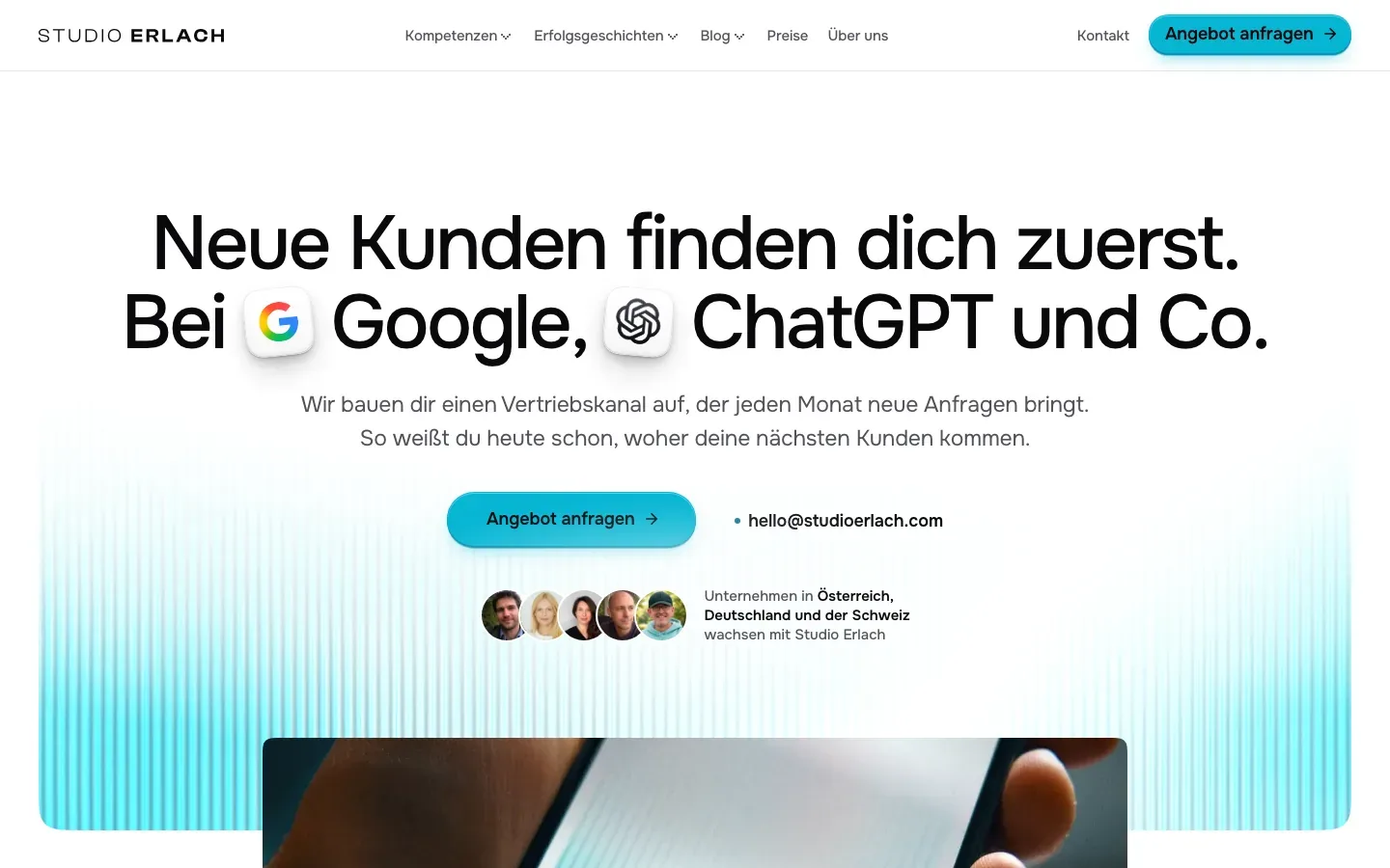 Die Startseite von Studio Erlach (studioerlach.com) am 15. Oktober 2026