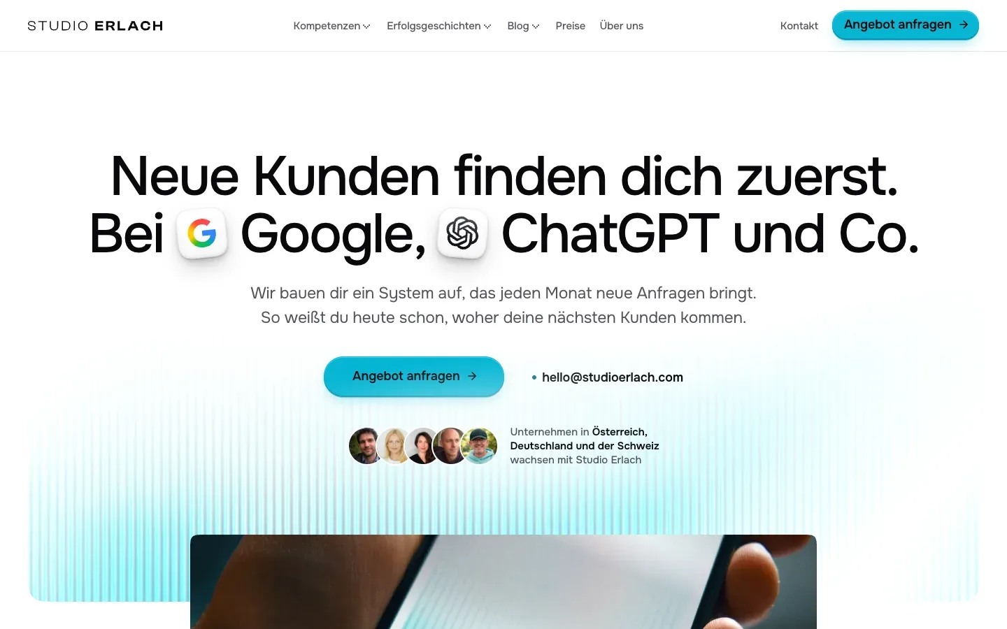 Die Startseite von Studio Erlach (studioerlach.com) am 10. Oktober 2026
